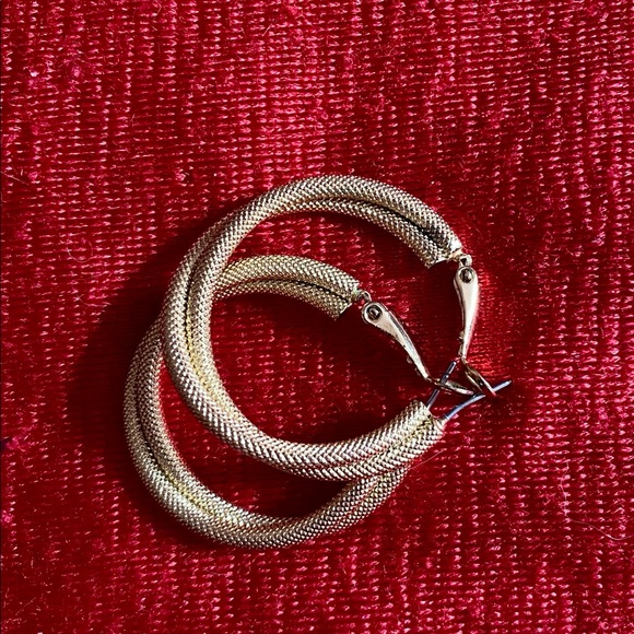 Jewelry - Gold Plated Twist Braid Hoop Earrings